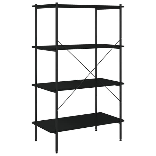 vidaXL 4-lags hylde, sort, 80x40x130 cm