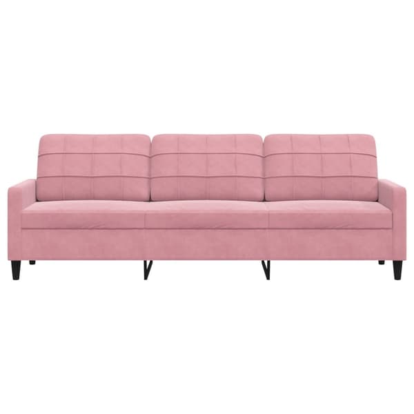 vidaXL 3-sitssoffa rosa 210 cm klädd i sammet