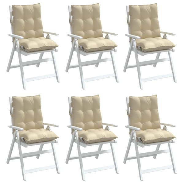 vidaXL lavryggede stolehynder, 6 stk., beige