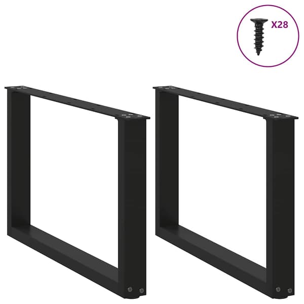 vidaXL sofabordsben, 2 stk., sort, 70x(42-43) cm, stål