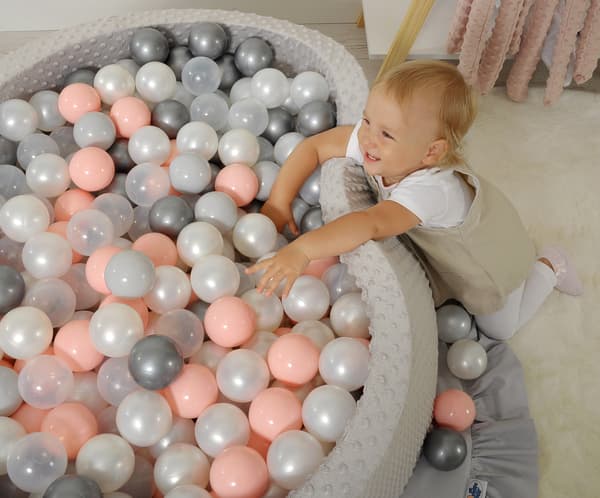Minky torrpool H-40 cm med 200 bollar - smutsrosa