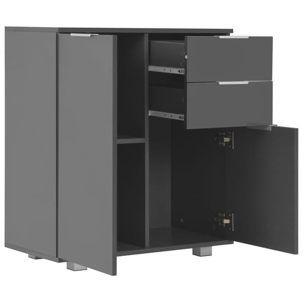 vidaXL højglans grå kommode 71 x 35 x 76 cm spånplade