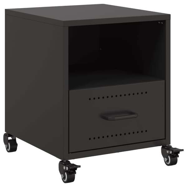vidaXL sengebord sort 36x39x43,5 cm stål