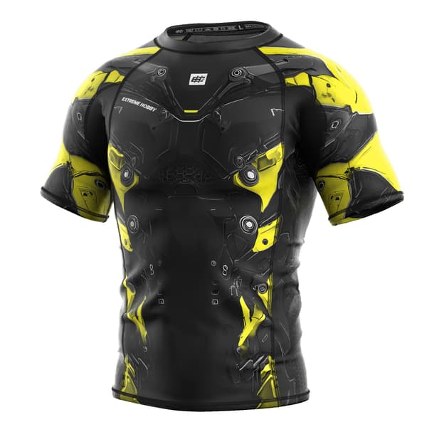 Herr kortärmad rashguard IRON FORCE S LIME