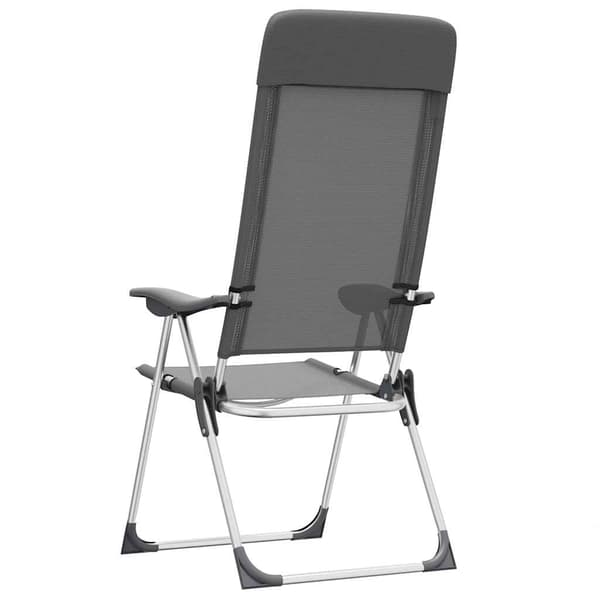 vidaXL foldbare campingstole, sæt med 4, grå, aluminium