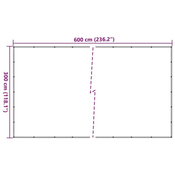 vidaXL containernet, HDPE, 3x6 m, sort