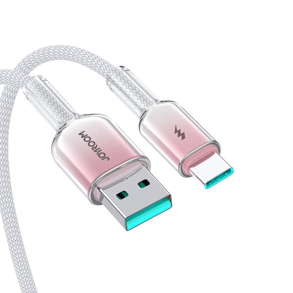 Crystal-Clear Series 3A USB-A - USB-C-kabel 1,2 m - Vit