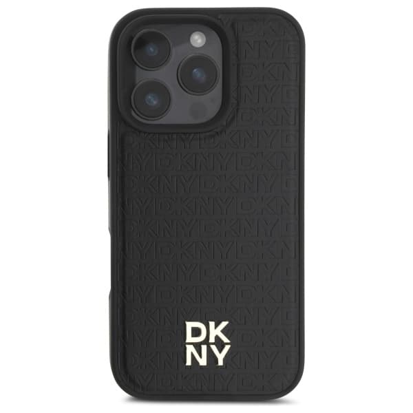 DKNY Repeat Pattern Stack Logo MagSafe-skal till iPhone 16 Pro, svart