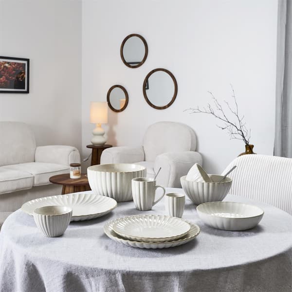 Stor Eden middagstallrik 27 cm krämfärgad
