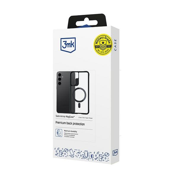 3mk Satin Armor-cover MagSafe til Galaxy S24, sort