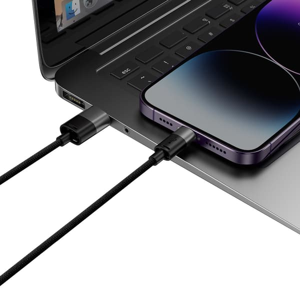 StarSpeed 3in1 USB-puhelinkaapeli - micro USB / iPhone Lightning / USB-C 1.2m - musta
