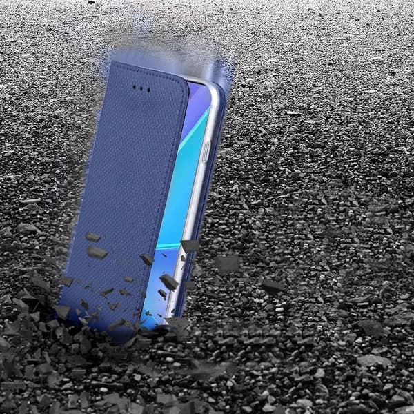 ETUI til REDMI NOTE 12 PRO PLUS SMART MAGNET BOOKETUI MARINEBLÅ + 9H GLAS