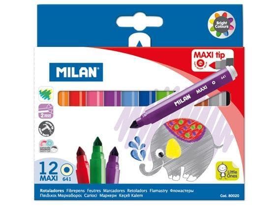 MILAN maxi tuschpennor 12 färger