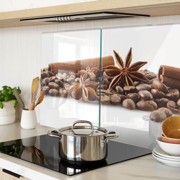 Glas Snack Serveringsbrætter Kaffebønner og Kanel 2x40x52 cm
