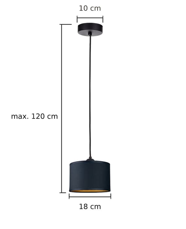 Hængelampe 1xE27 FLOW SORT