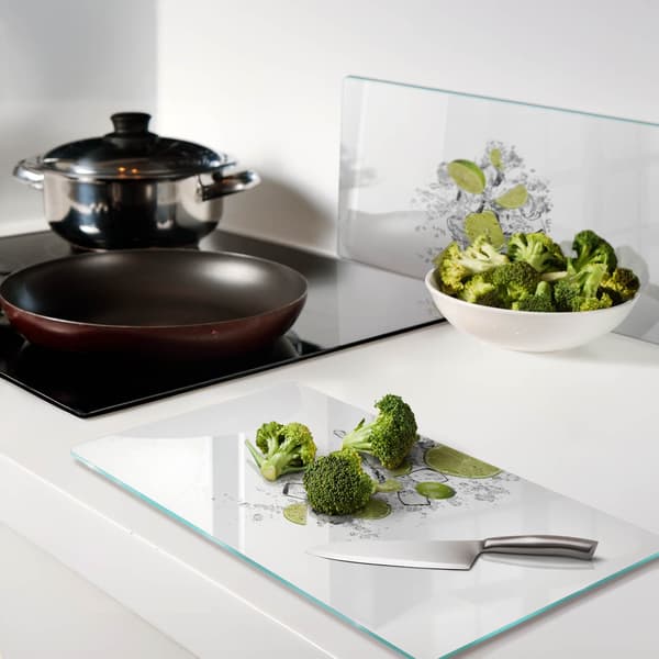 To serveringsbrætter i glas til isterninger med lime 2x30x52 cm