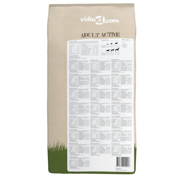 vidaXL Adult Active kylling- og fisktørfoder til hunde 15 kg