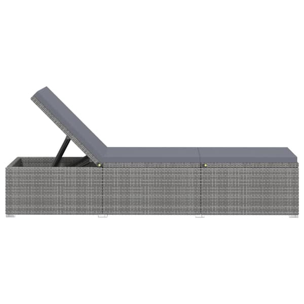 vidaXL Puutarhan aurinkotuoli tyynyllä, polyrottinki, harmaa