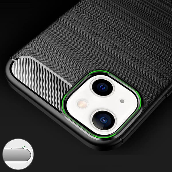 ETUI TIL IPHONE 13 MINI | ARMOR CARBON ETUI SORT + 9H HÆRDET GLAS