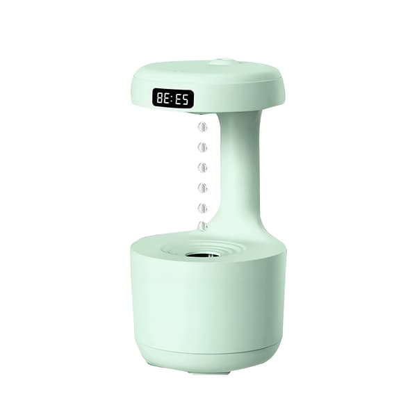 Antigravity-ilmankostutin LED-yövalolla ja kellolla 600ml vihreä