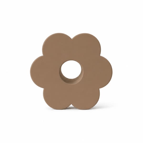Brun dekorativ vas i form av en blomma, modern design