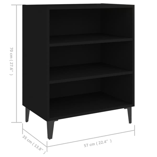 vidaXL sort skab, 57x35x70 cm, spånplade