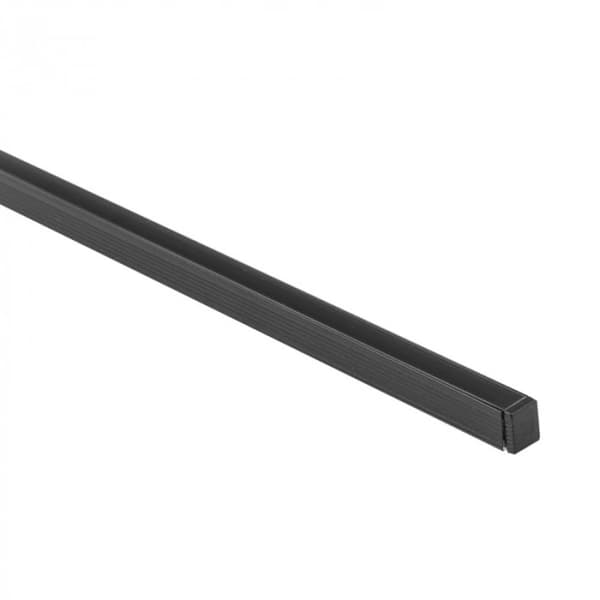 Overflademonteret aluminiumsprofil til LED-strimler sort + sort afdækning 2m Ecolight