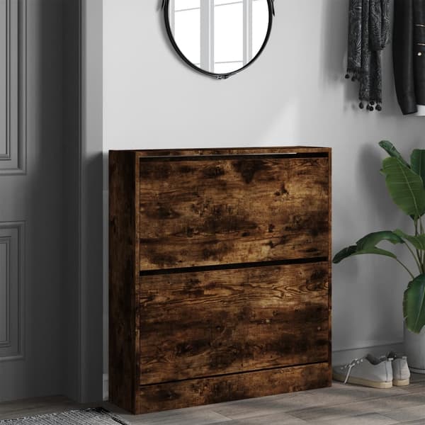 vidaXL skoskab røget eg 80x21x87,5 cm
