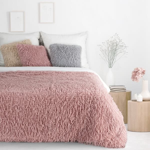 ADORE pälsfilt 130x170 puderfärgad
