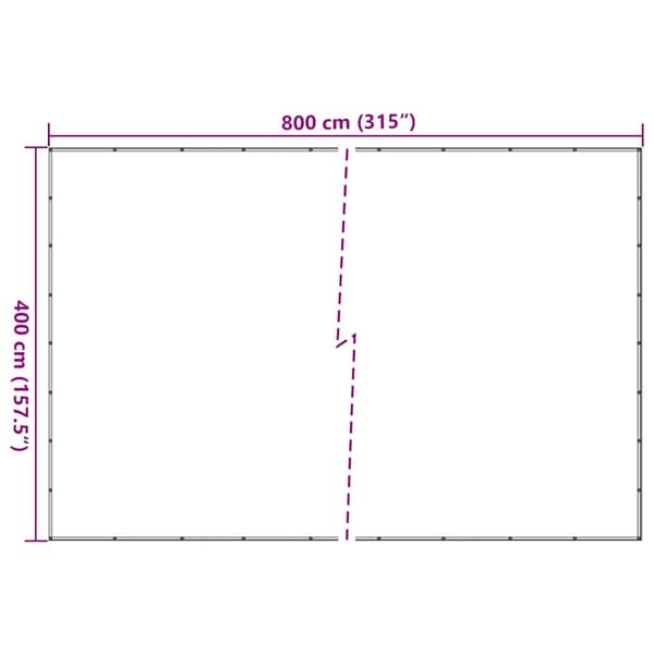 vidaXL containernet, HDPE, 4x8 m, sort