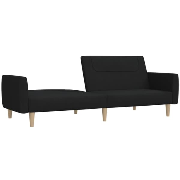 vidaXL 2-sits bäddsoffa, svart, klädd i tyg