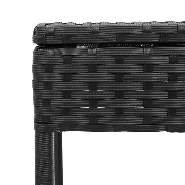 vidaXL liggestol med bord og hynde, sort, polyrattan