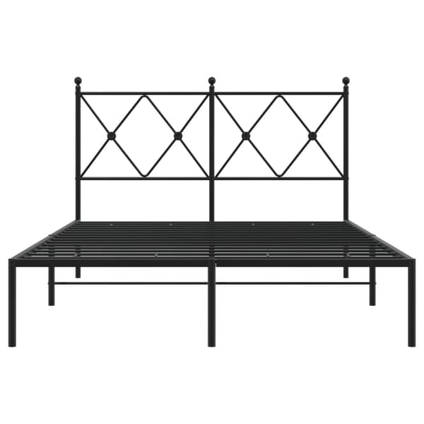 vidaXL metalsengestel med hovedgærde sort 120x200 cm