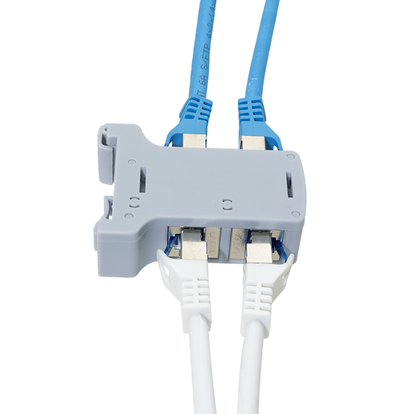 Keystone-adapter til DIN-skinnemontering RJ45 Cat.6A afskærmet LogiLink-stik