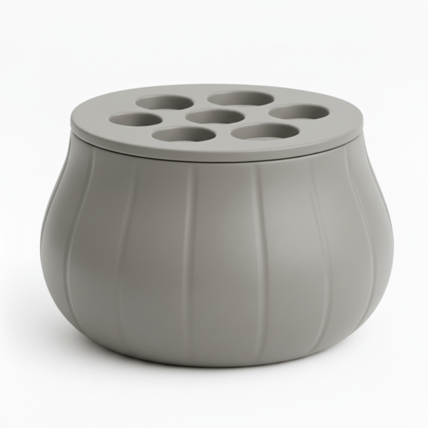 Grå dekorativ potte til krydderurter, moderne design