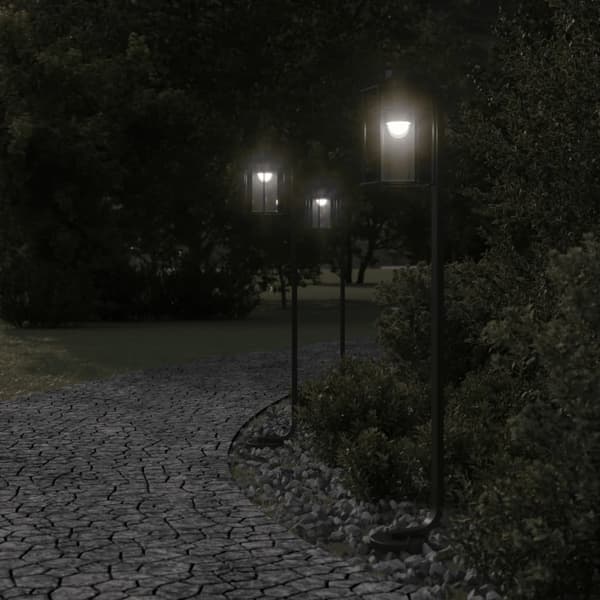 vidaXL havegulvlampe, sort, 100 cm, rustfrit stål