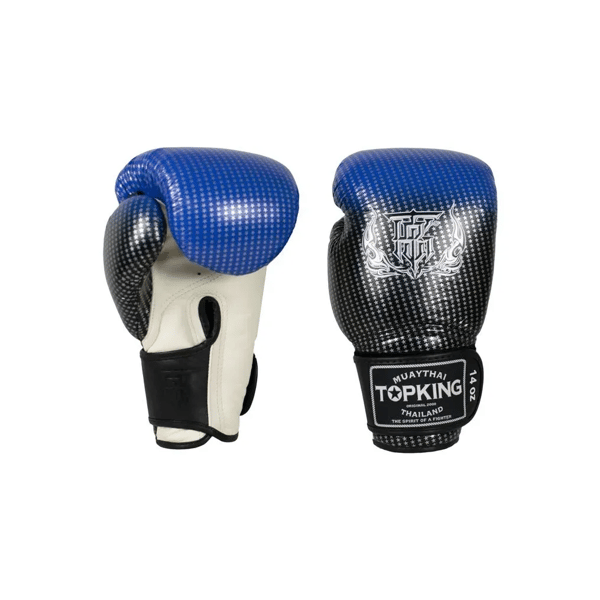 Top King Super Star Blå Muay Thai Boxningshandskar 10OZ