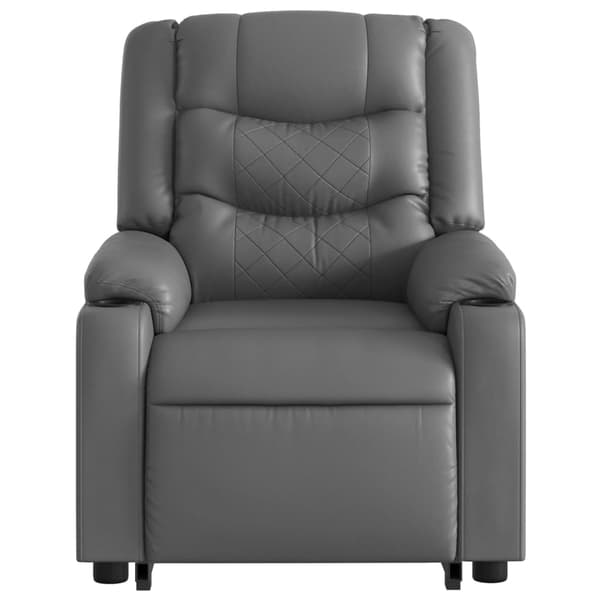 vidaXL Lyftbar massagefåtölj, grå, konstläder