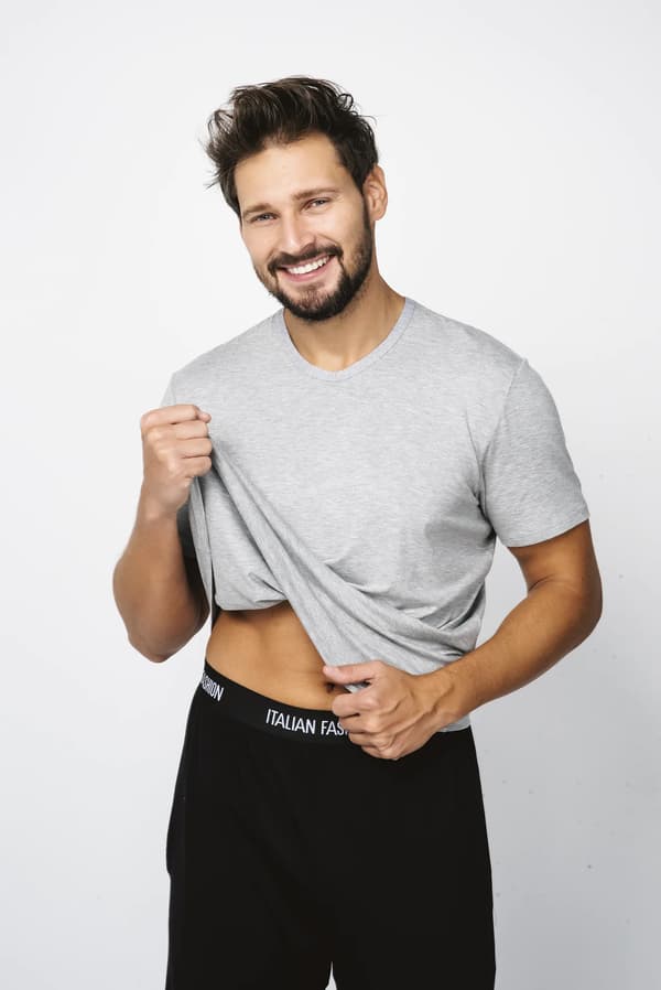 Dallas herrpyjamas kortärmad, långbyxor S