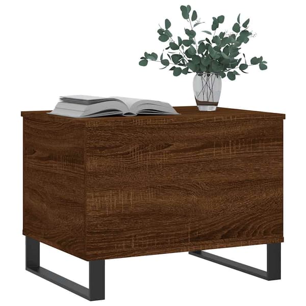 vidaXL sofabord brunt egetræ 60x44,5x45 cm