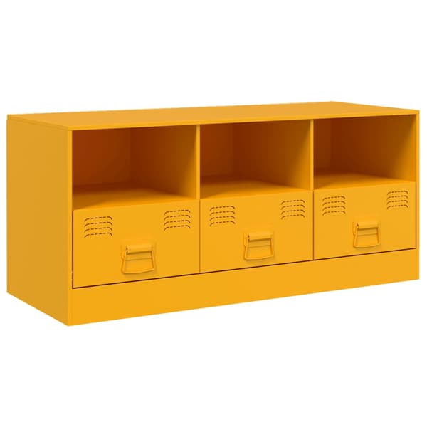 vidaXL TV-bord sennepsgul 99x39x44 cm stål