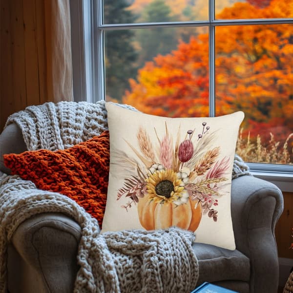 Pudebetræk 45x45cm smukt print Efterår BOHO POD191