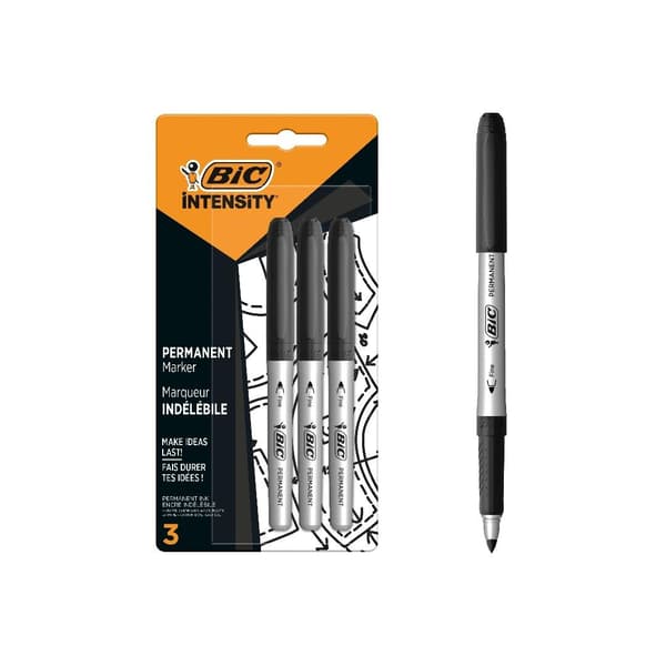 Permanent svart tuschpenna 1,8 mm 3 st BIC