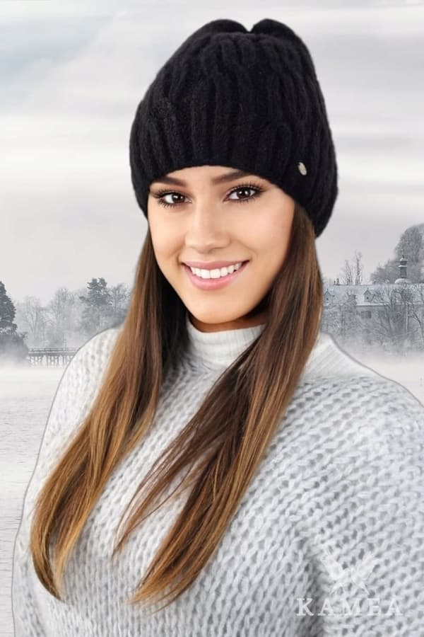 GIZMA fluffig vinterfleecehatt, svart