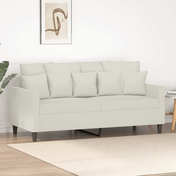 vidaXL 2-sitssoffa krämfärgad 140 cm klädd i sammet