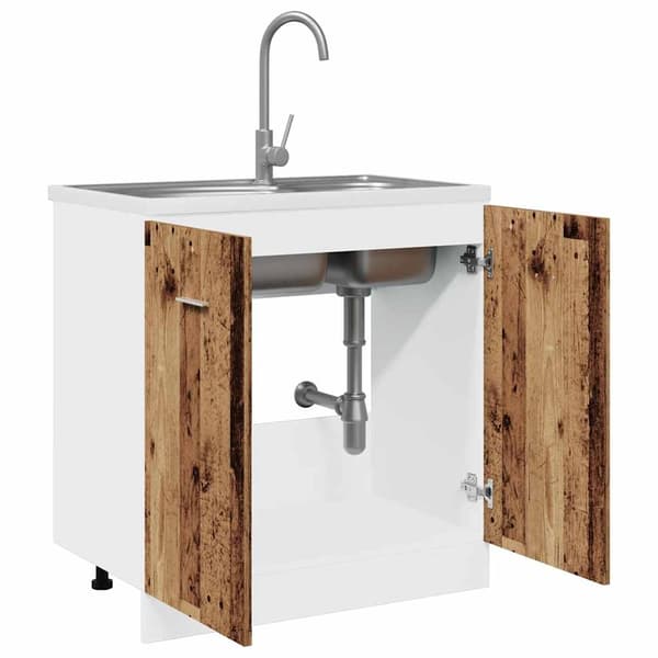 vidaXL vaskskab, antik træ, 80x46x81,5 cm