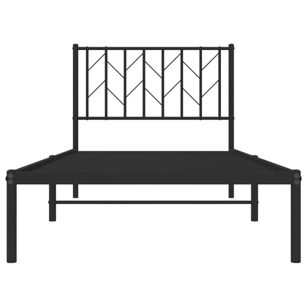 vidaXL metalsengestel med hovedgærde sort 90x200 cm