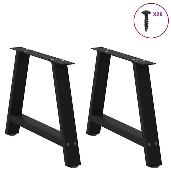 vidaXL sofabordsben, 2 stk., sort, 60x(42-43) cm, stål