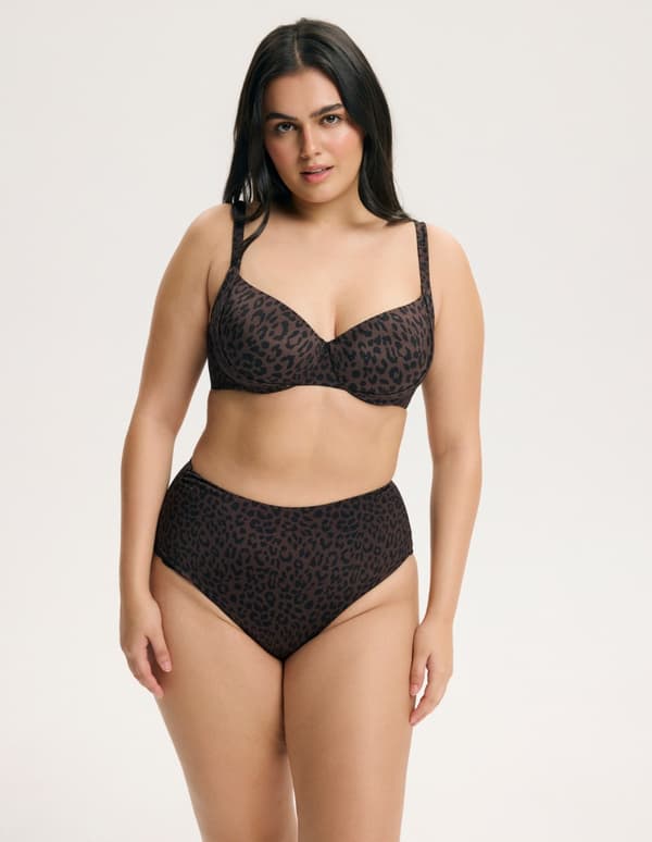 Esotiq BASE Prickig Vadderad Bikinitopp | Brun 90D