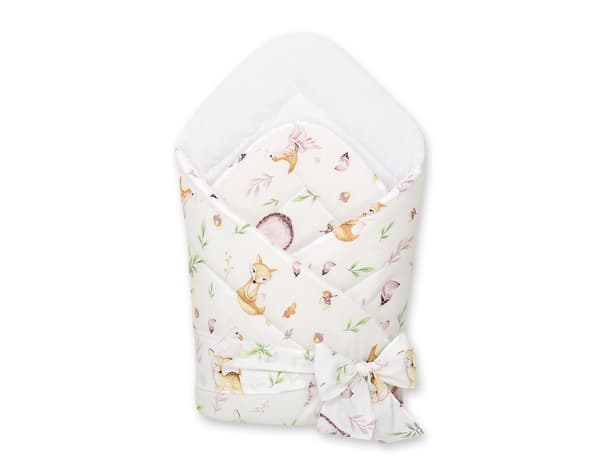 Blød, dobbeltsidet babysvøb med bånd - skovens delikatesse